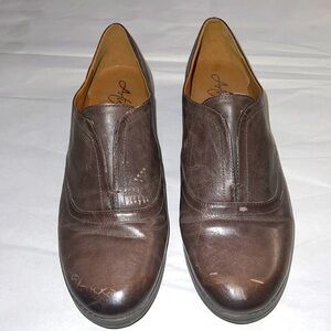 Arturo Chiang distressed look Lucinda leather brown loafers Sz 8